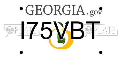 I75VBT Georgia License Plate