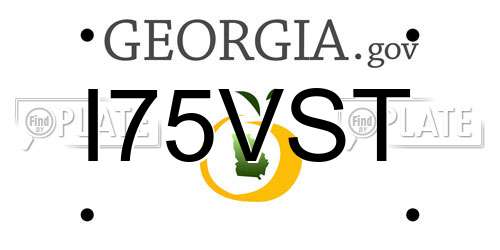 I75VST Georgia License Plate
