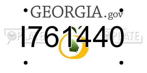 I761440 Georgia License Plate