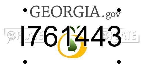 I761443 Georgia License Plate