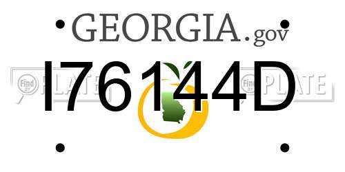 I76144D Georgia License Plate