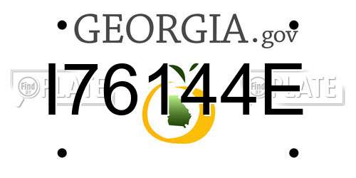 I76144E Georgia License Plate