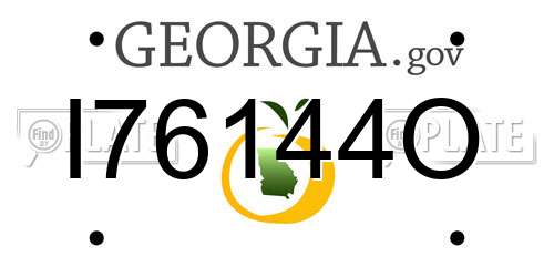 I76144O Georgia License Plate