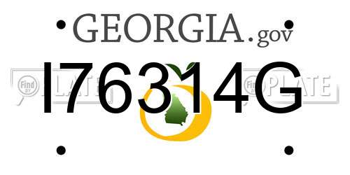 I76314G Georgia License Plate