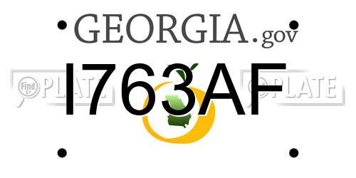 I763AF Georgia License Plate