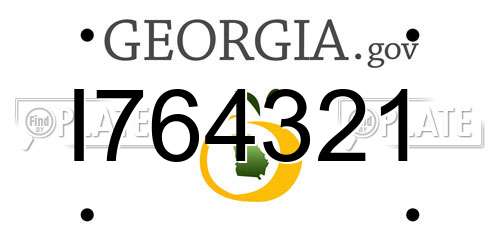 I764321 Georgia License Plate