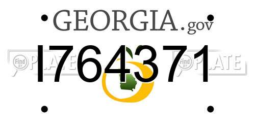 I764371 Georgia License Plate