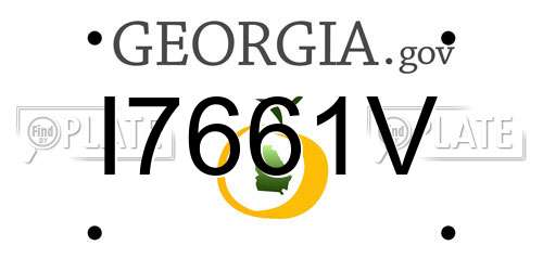 I7661V Georgia License Plate