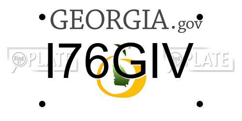 I76GIV Georgia License Plate