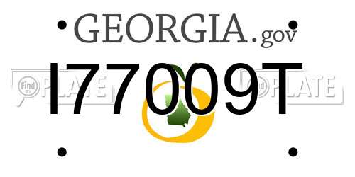 I77009T Georgia License Plate