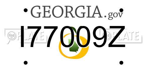 I77009Z Georgia License Plate