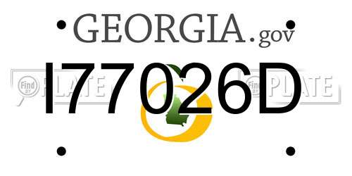 I77026D Georgia License Plate
