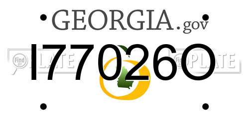I77026O Georgia License Plate