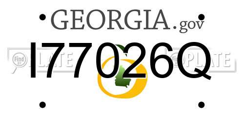 I77026Q Georgia License Plate