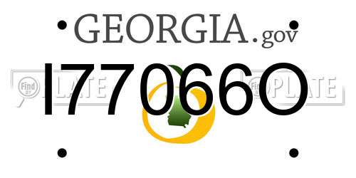 I77066O Georgia License Plate