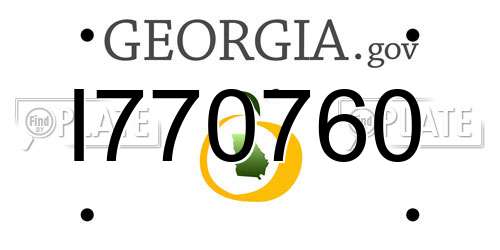 I770760 Georgia License Plate