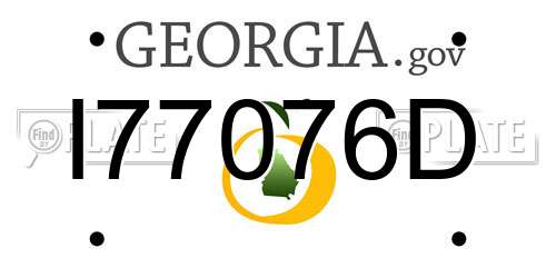I77076D Georgia License Plate
