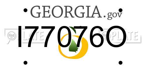 I77076O Georgia License Plate
