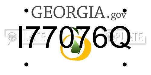 I77076Q Georgia License Plate