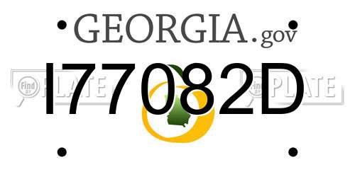 I77082D Georgia License Plate