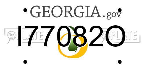 I77082O Georgia License Plate
