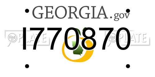 I770870 Georgia License Plate