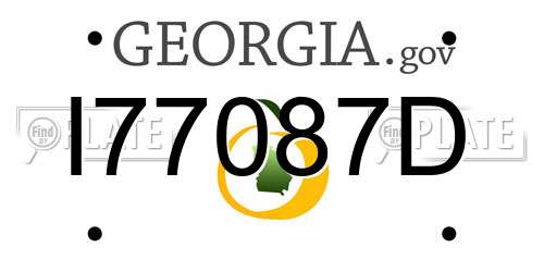 I77087D Georgia License Plate