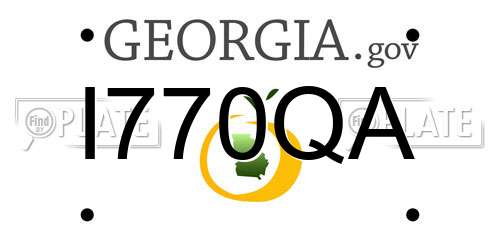 I770QA Georgia License Plate