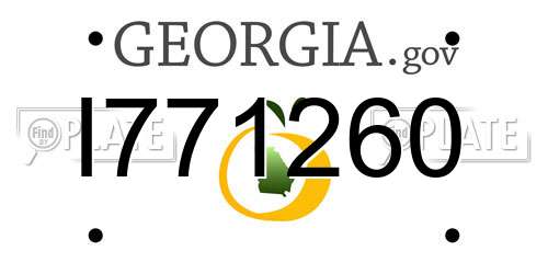 I771260 Georgia License Plate