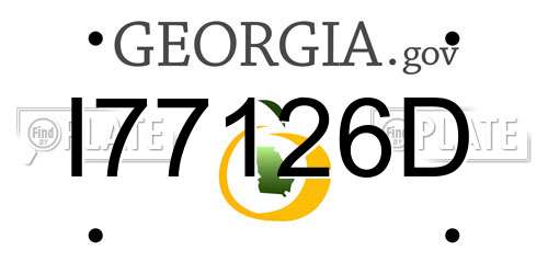 I77126D Georgia License Plate