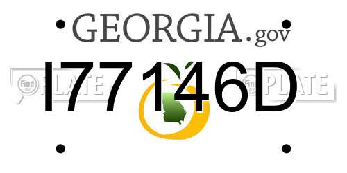 I77146D Georgia License Plate