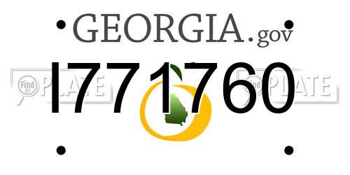 I771760 Georgia License Plate