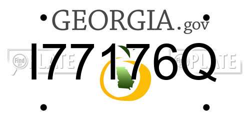 I77176Q Georgia License Plate