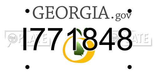 I771848 Georgia License Plate