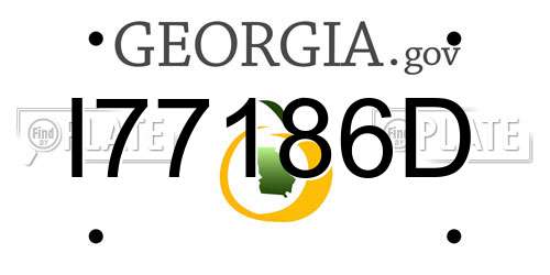 I77186D Georgia License Plate