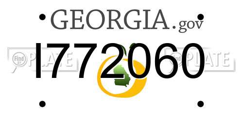I772060 Georgia License Plate
