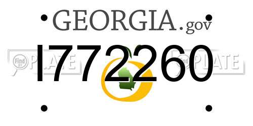 I772260 Georgia License Plate