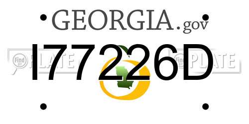 I77226D Georgia License Plate