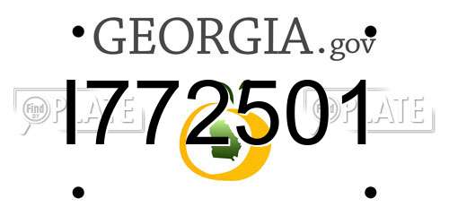 I772501 Georgia License Plate