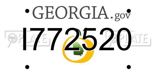 I772520 Georgia License Plate