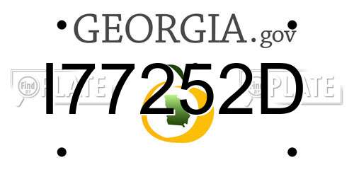 I77252D Georgia License Plate