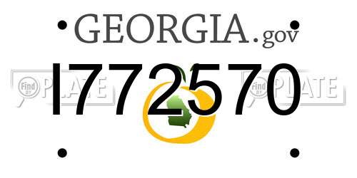 I772570 Georgia License Plate