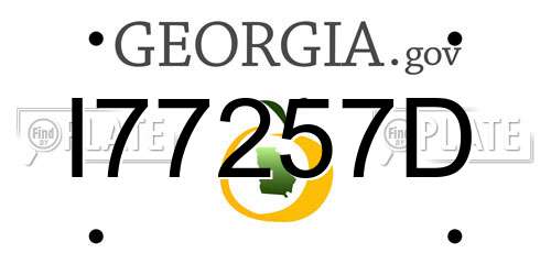 I77257D Georgia License Plate