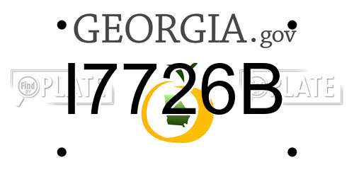 I7726B Georgia License Plate