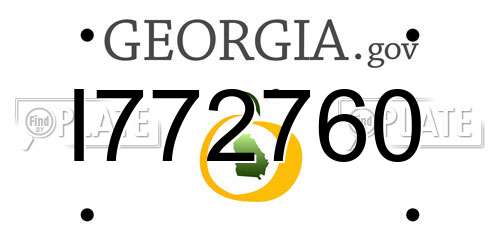 I772760 Georgia License Plate
