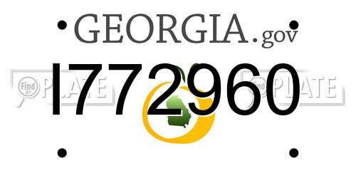 I772960 Georgia License Plate