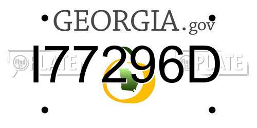 I77296D Georgia License Plate
