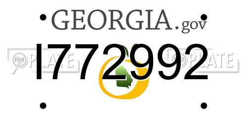 I772992 Georgia License Plate