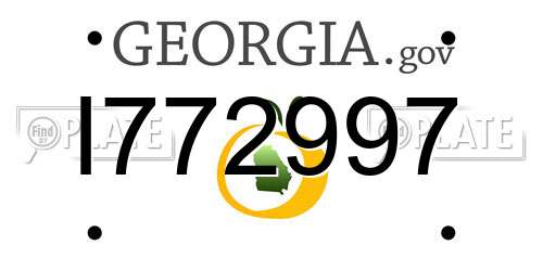 I772997 Georgia License Plate