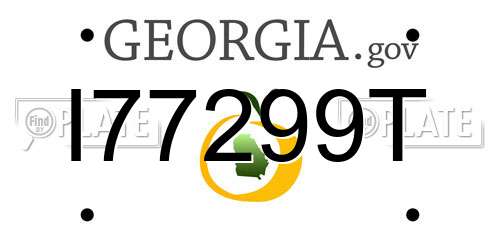 I77299T Georgia License Plate